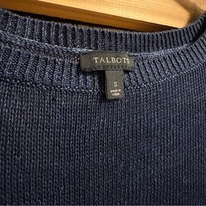 Talbots Navy 100% Linen Knit Sweater